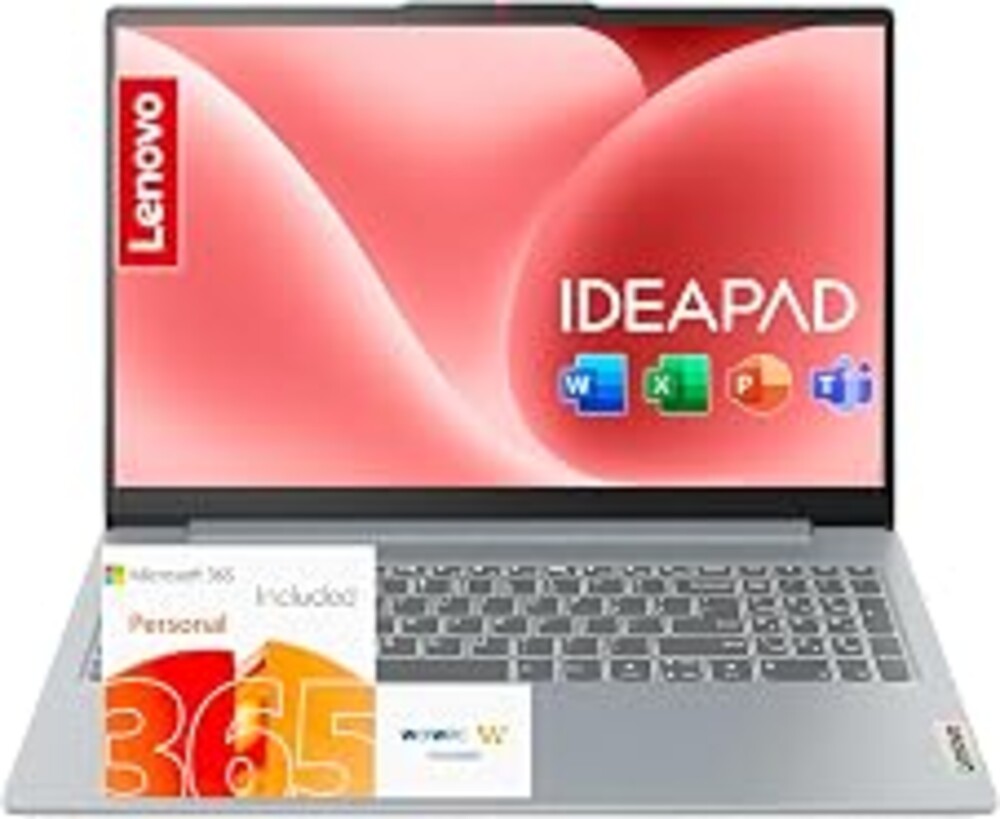 Lenovo IdeaPad Slim 3i • 15.6" FHD Laptop with Microsoft 365 Included • Intel N100 • 4GB DDR5RAM • 128GB SSD • Windows 11