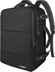 Taygeer Travel Laptop Backpack for Men, Airplane Approved Travel Backpack | 15.6inch Laptop Backpacks with Water Bottle Pocket, Lightweight College 35l Luggage Bookbag Gifts for Business Work, Black