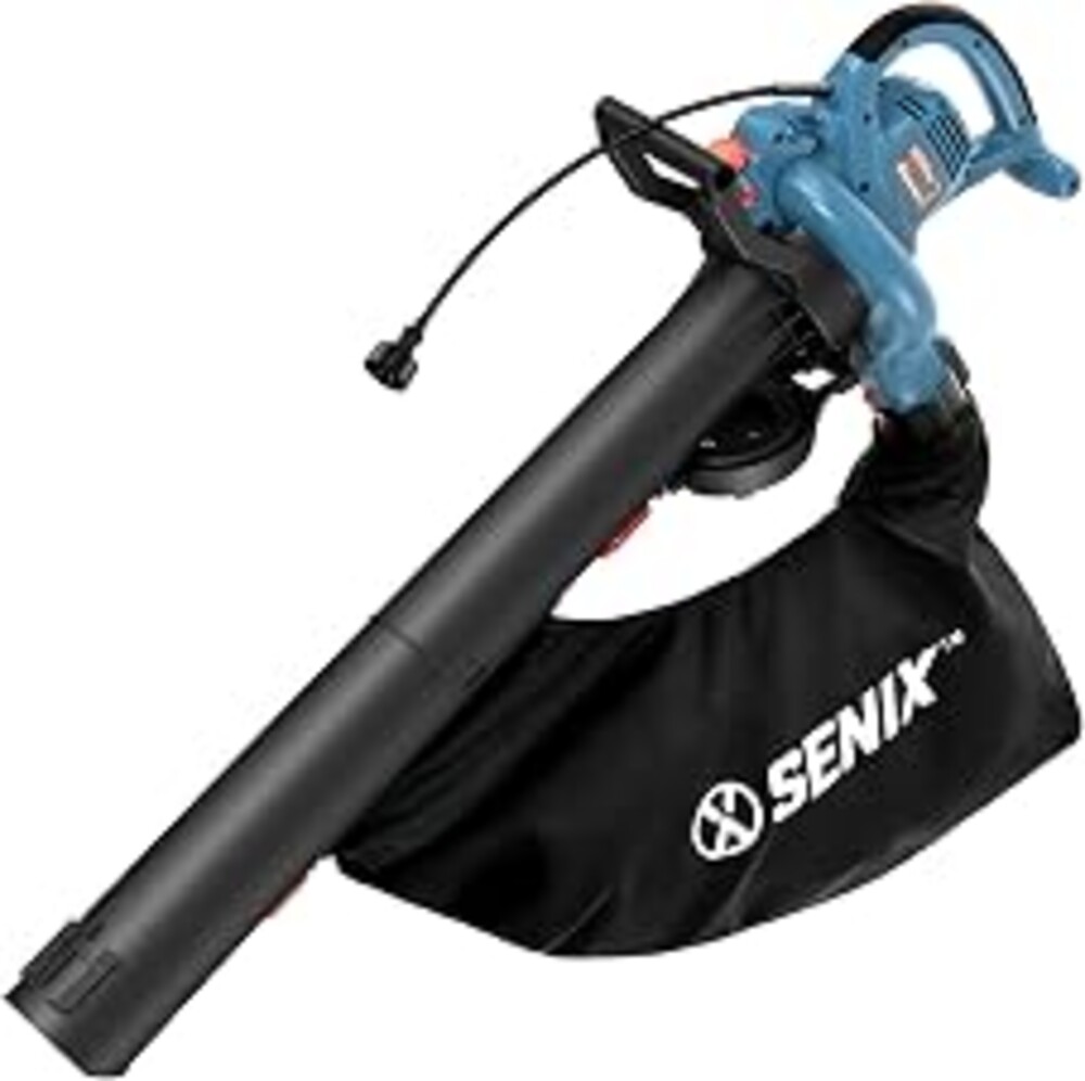SENIX 3-in-1 Corded Leaf Blower, Leaf Vacuum and Mulcher, 420 CFM & 179 MPH | Electric Blowers with Reusable Collection Bag for Garden,Yard