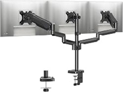 MOUNTUP Triple Monitor Stand Mount - 3 Monitors Desk Mount for Computer Screens Up to 27 inch, Triple Monitor Arm, Heavy Duty Monitors Stand, Each Arm Holds 4.4-19.8 lbs, Black