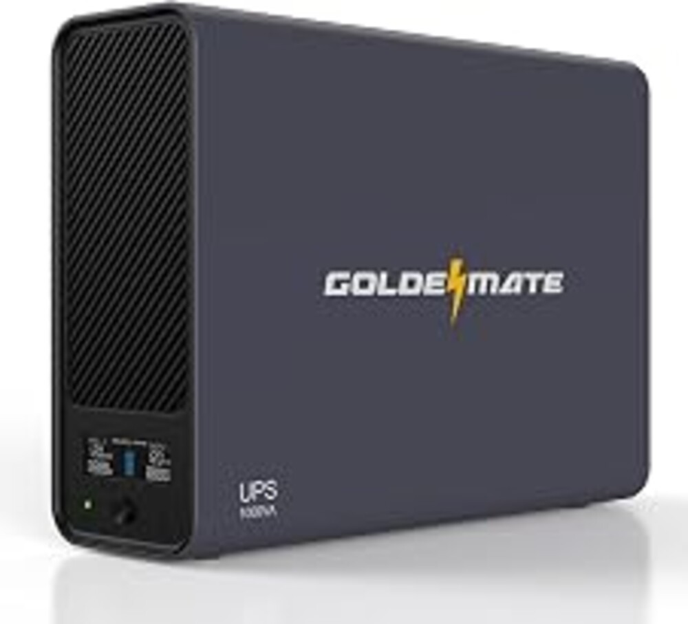 GOLDENMATE 1000VA/800W Lithium UPS Battery Backup & Surge Protector, Gray | Pure Sine Wave, 8 Outlets, Color LCD, 230Wh LiFePO4 Backup Battery, Uninterruptible Power Supply for PC/Internet/Home Office
