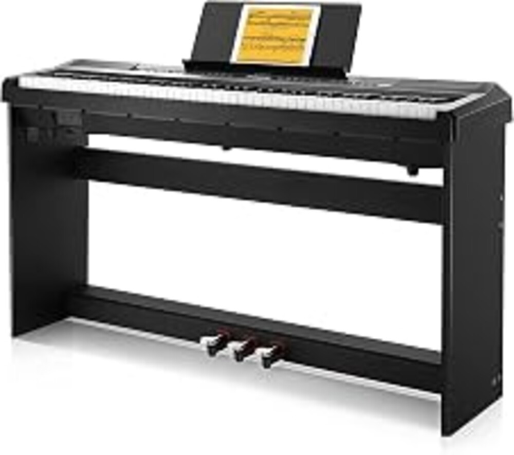 Donner DEP-20 Beginner Digital Piano 88 Key Full Size Weighted Keyboard, Portable Electric Piano with Furniture Stand, 3-Pedal Unit