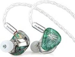 Linsoul Kiwi Ears Orchestra Lite Performance Custom 8BA in-Ear Monitor IEM | with Detachable 4-core 7N Oxygen-Free Copper Cable, Handcrafts Translucent Faceplate for Audiophile Studio Musician, Green