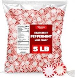 Bulk Starlight Peppermints Candy - 5 Pound Individually Wrapped Christmas Peppermint Hard Candy Mint Discs For Holiday Parties, Candy Bowls & Treats - Approx. 360 Candies