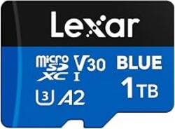Lexar 1TB Blue Micro SD Card Up to 160MB/s microSDXC UHS-I Memory Card | C10, U3, A2, V30, Full HD, 4K UHD, High Speed TF Card with SD Adapter