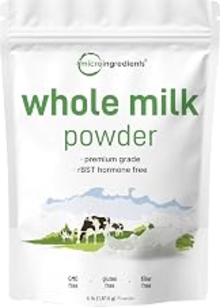 Micro Ingredients Whole Milk Powder, 4 lb | Pasture-Raised, rBST-Free | Pure & Rich in Protein | Ideal for Baking & Everyday Use | Non-GMO, Gluten-Free, Premium Grade