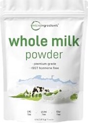 Micro Ingredients Whole Milk Powder, 4 lb | Pasture-Raised, rBST-Free | Pure & Rich in Protein | Ideal for Baking & Everyday Use | Non-GMO, Gluten-Free, Premium Grade