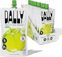 Dally Apple Drinkable Konjac Jelly, 10 Pouches, Korean Fruit Snack | Sugar free, keto and gluten free; prebiotics, postbiotics and vitamin C for skin and immune health