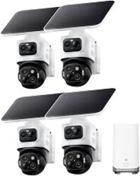 eufy Security eufyCam S4, 4-Cam Kit, 4K Solar, 3-Lens PTZ，Wireless System | 360° Coverage, Cross-Cam Tracking, AI Facial Recognition, 8X Auto Zoom, No Monthly Fee, Expandable up to 16TB