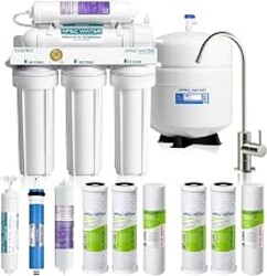 APEC Water ROES-PH75X, 6-Stage Under Sink RO System Alkaline, Extra Filters | NSF Certified 372 & 58, Extra High Capacity Pre-Filter Set Stage 1-3, Removes Chlorine, Fluoride, Arsenic, and Heavy Metals