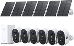 aosu 2K Solar Security Cameras Wireless Outdoor System, 6-Cam-Kit | True 2K HD, Color Night Vision, Cross-Camera Tracking, PIR + AI Human Detection, Local Storage, No Subscription Required