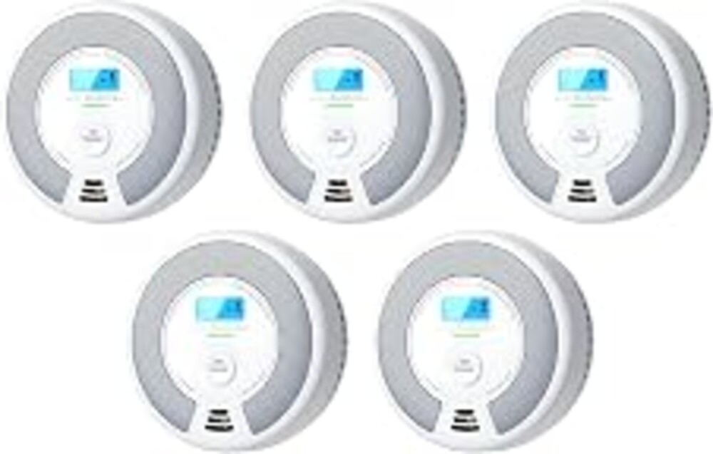 X-Sense Smoke Detector Carbon Monoxide Detector Combo, SC07, 5-Pack | 10-Year Sealed Battery (Not Hardwired), 2-in-1 Smoke & CO Detection, LCD Display, UL 217 & UL 2034 Certified