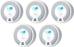 X-Sense Smoke Detector Carbon Monoxide Detector Combo, SC07, 5-Pack | 10-Year Sealed Battery (Not Hardwired), 2-in-1 Smoke & CO Detection, LCD Display, UL 217 & UL 2034 Certified