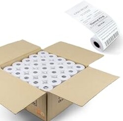 TK Thermal King 2 1/4" x 50' Credit Card Thermal Receipt Paper 50 Rolls | Premium Quality 58mm Square Terminal POS Cashier Register Paper Fits Most Cash Registers for Retail Business