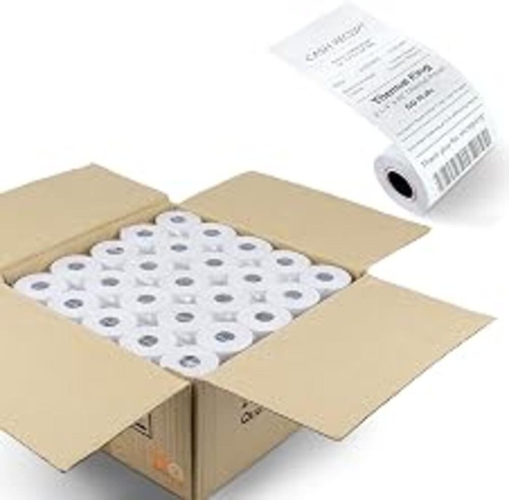 TK Thermal King 2 1/4" x 50' Credit Card Thermal Receipt Paper 50 Rolls | Premium Quality 58mm Square Terminal POS Cashier Register Paper Fits Most Cash Registers for Retail Business