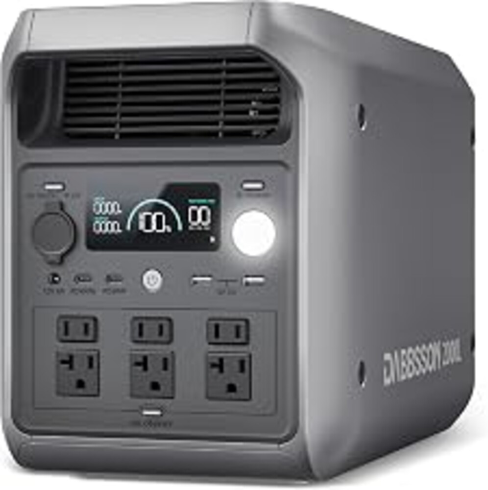 DABBSSON Portable Power Station 2000L, 2048Wh Semi-Solid LiFePO4 Battery, 2200W AC Output 6, 3300W Power Boost, 1 Hr Fast Charge, Solar Generator for Home Backup, Camping & RVs (Solar Panel Optional)