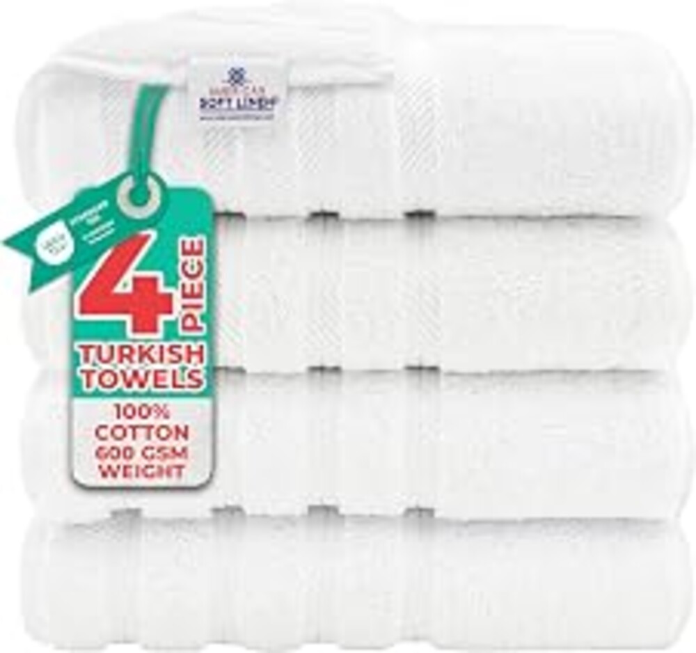 American Soft Linen 100% Cotton Luxury Turkish Towels, 4 PC Bath Towel Set | Soft Absorbent Quick Dry OEKO Tex Standard 100 Certificated Durable Machine Washable Premium Hotel Quality