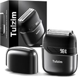 Tulzim Electric Foil Shaver: 3D Blades & IPX7 Waterproof | Electric Razors for Men with LED Display: 100-Min Runtime, USB-C Fast Charge - Face Shaver with Travel Lock for Beard