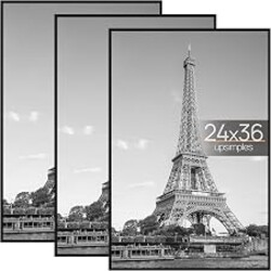 upsimples 24x36 Poster Frame, Easy Slide-In Assembly, Black, 3 Pack | Gallery Wall 24 x 36 Picture Frames Set for Family, Wedding, Christmas, Easy to Change Photos