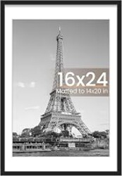 upsimples 16x24 Picture Frame, Wall Decor Poster Frames, Black 1 Pack | 16 x 24 Frame, 14x20 Frame with Mat for Gallery Wall, Family, Baby, Dog, Dorm, Christmas