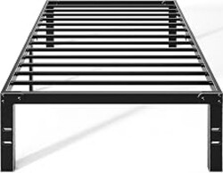 OLIXIS Twin Metal Platform Bed Frame - 14in High Heavy Duty Mattress Foundation with Storage Space, No Box Spring Needed, Sturdy Steel Slat Support, Easy Assembly, Black