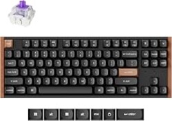 Keychron K8 HE TKL Hall Effect Wireless Keyboard, Magnetic Hot-Swappable Switches, Rapid Trigger, QMK/Launcher Web, RGB, 2.4GHz/Bluetooth 5.2/Wired, Aluminum & Wood Frame, Mac Windows Linux - Black