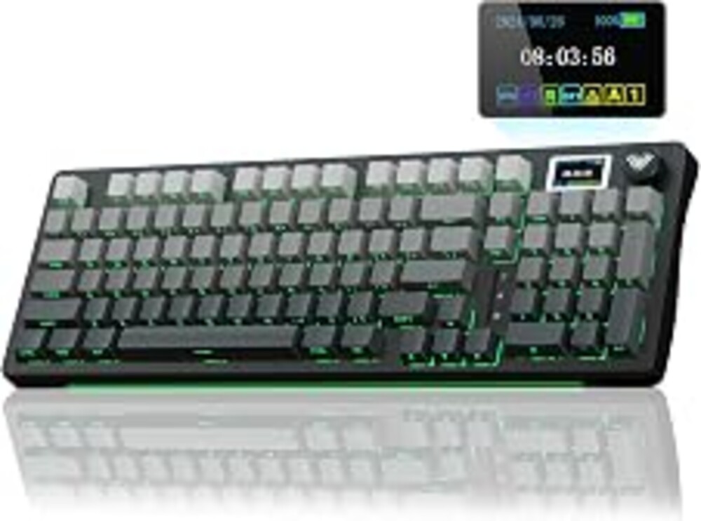 AULA S98 Pro Wireless Mechanical Gaming Keyboard with Screen, Knob, 96 Keys | 2.4GHz/USB-C/BT5.0, Hot-Swappable, Linear Switches, Gasket Mount, PBT Keycaps, RGB Backlit Creamy Keyboard for PC/Office