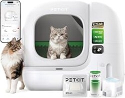 PETKIT Purobot Max 3 Automatic Litter Box Large Opening Odor Control Safety | Self-Cleaning Cat Litter Box App Control Anti-Leak Low Entrance with Safety Sensors, Smart Litter box with 1 Roll Trash Bag
