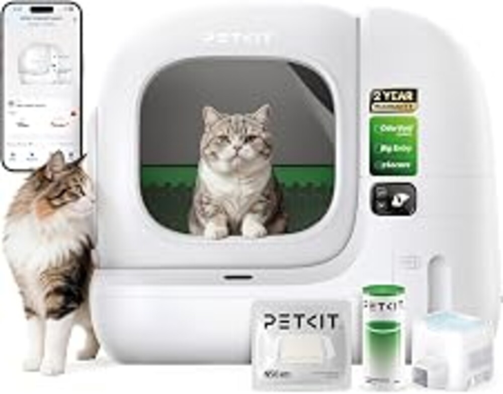 PETKIT Purobot Max 3 Automatic Litter Box Large Opening Odor Control Safety | Self-Cleaning Cat Litter Box App Control Anti-Leak Low Entrance with Safety Sensors, Smart Litter box with 1 Roll Trash Bag