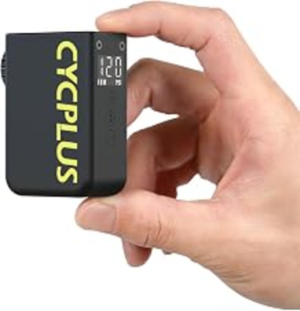 CYCPLUS Tiny Electric Bike Pump AS2Ultra, 90g, Magnesium Alloy Shell, Black | Ultra-mini, Max 120PSI, Fast inflation, Auto stop, pressure gauge, Presta and Schrader Valve, for E-Bike, MTB, and Road Bike
