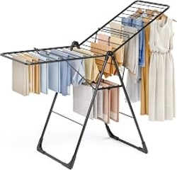 APEXCHASER Clothes Drying Rack, Large Capacity Drying Rack Clothing | Foldable Space-Saving Laundry Rack with Height-Adjustable, Indoors & Outdoors Use, 20.47"D x 70"W x 42.52"H Jet Black