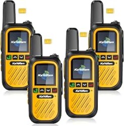 (Lifetime Free) Walkie Talkies Long Range Global Unlimited Range 4G LTE PoC Two-Way Radios (5000+ Miles) Rugged & Dust-Proof Rechargeable for Construction,Truck Fleets,Families (4-Pack and SIM)