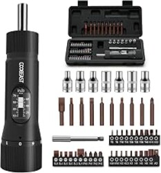 coobeast 49Pcs Preset 1/4” Drive Torque Screwdriver with S2 Bits | Torque Wrench Screwdriver Set, for Maintenance,Tools,Bike Repairing,Mounting,Inch Pound Torque Range 10-70 In-lb