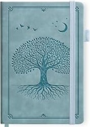 Lined Journal Notebook Hardcover Leather Bound 300 Pages A5 Blue Diary | College Ruled 5.7x8.4" Journaling Notebooks for Men & Women, Writing for Personal, Thick Travel Daily Note Book Tree of Life