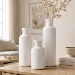 Sikkis Ceramic Vase Set of 3 Modern Mini