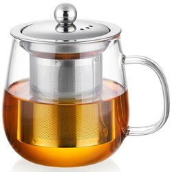 DOPUDO Glass Tea Cup with Infuser and Li