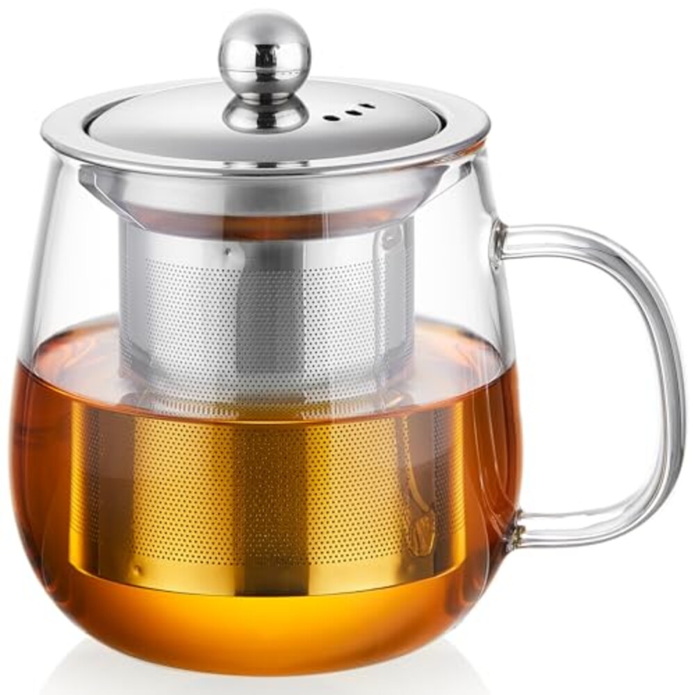 DOPUDO Glass Tea Cup with Infuser and Li