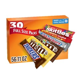M&M'S, SNICKERS, 3 MUSKETEERS, SKITTLES