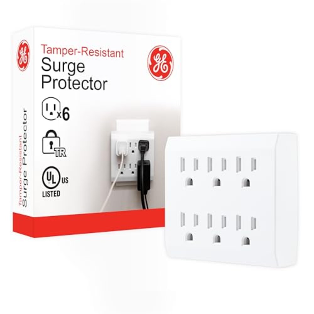 GE 6-Outlet Surge Protector Wall Tap, 44