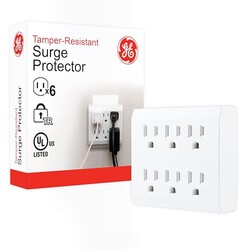 GE 6-Outlet Surge Protector Wall Tap, 44
