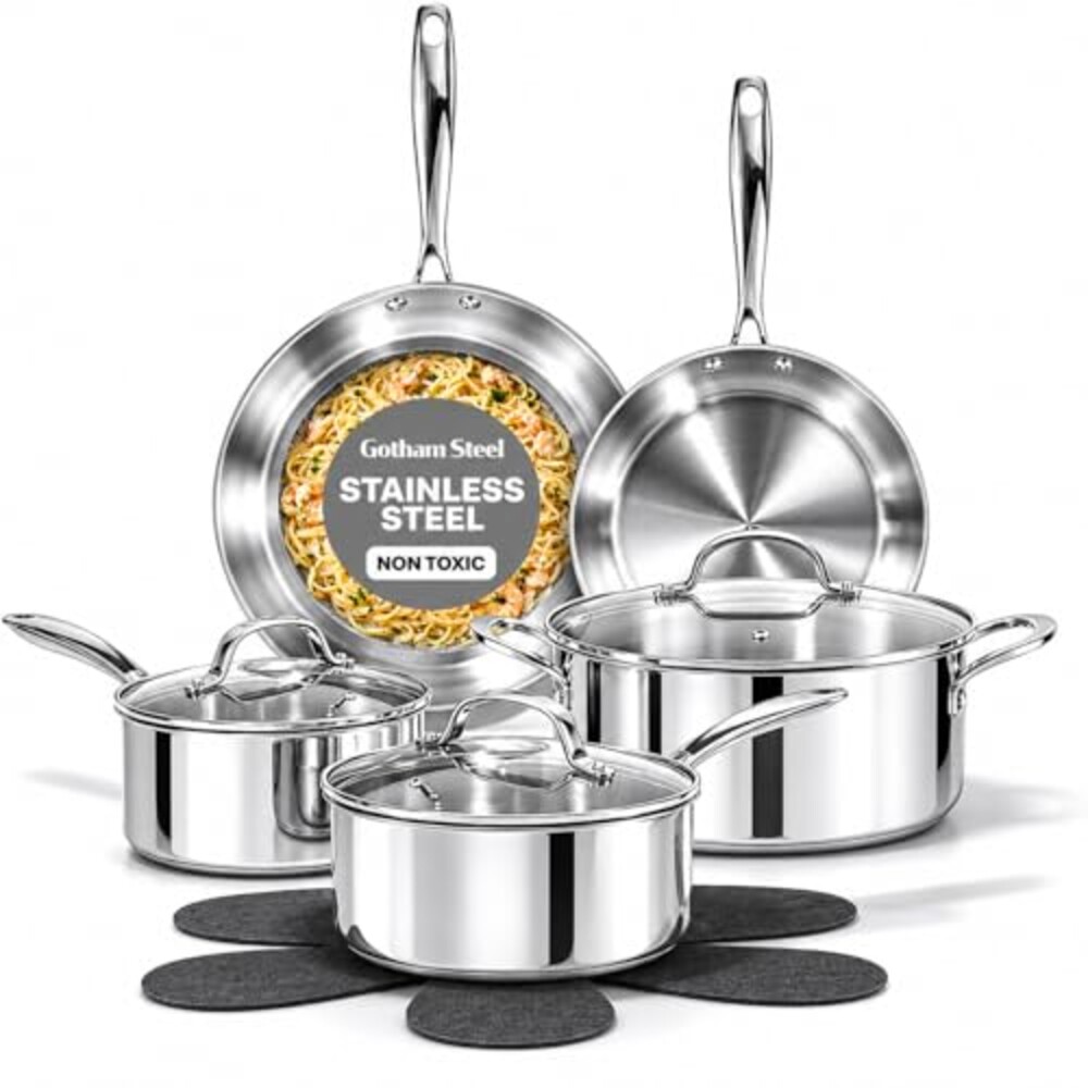 Gotham Steel 10 Pcs Tri Ply Stainless St