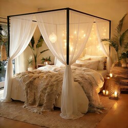 YITAHOME Canopy Bed Frame, Four Poster P