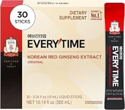 JUNG KWAN JANG Everytime Korean Red Ginseng Extract Original 30 Sticks | Korean Red Ginseng 3,000mg, Energy Boost, Immune Support, Caffeine Free, Sugar Free, Vegan, Fast Absorption, 30 Liquid Sticks