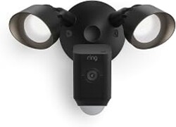 Ring Floodlight Cam Plus with Plug-In Mount - Plug-in power Outdoor Camera, 1080p Video, Live View with Color Night Vision, Two-Way Talk, Siren, Motion detection and alerts, Works with Alexa | Black