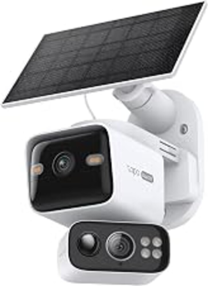 Tapo 2K Dual Lens Pan/Tilt Security Battery Camera w/Solar, C645D KIT | 165° Wide-Angle + 6mm Telephoto, Free Person/Vehicle Detection, 360° Pan, SD/Cloud Storage, Works w/Alexa & Google
