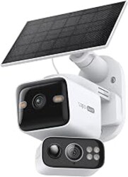 Tapo 2K Dual Lens Pan/Tilt Security Battery Camera w/Solar, C645D KIT | 165° Wide-Angle + 6mm Telephoto, Free Person/Vehicle Detection, 360° Pan, SD/Cloud Storage, Works w/Alexa & Google