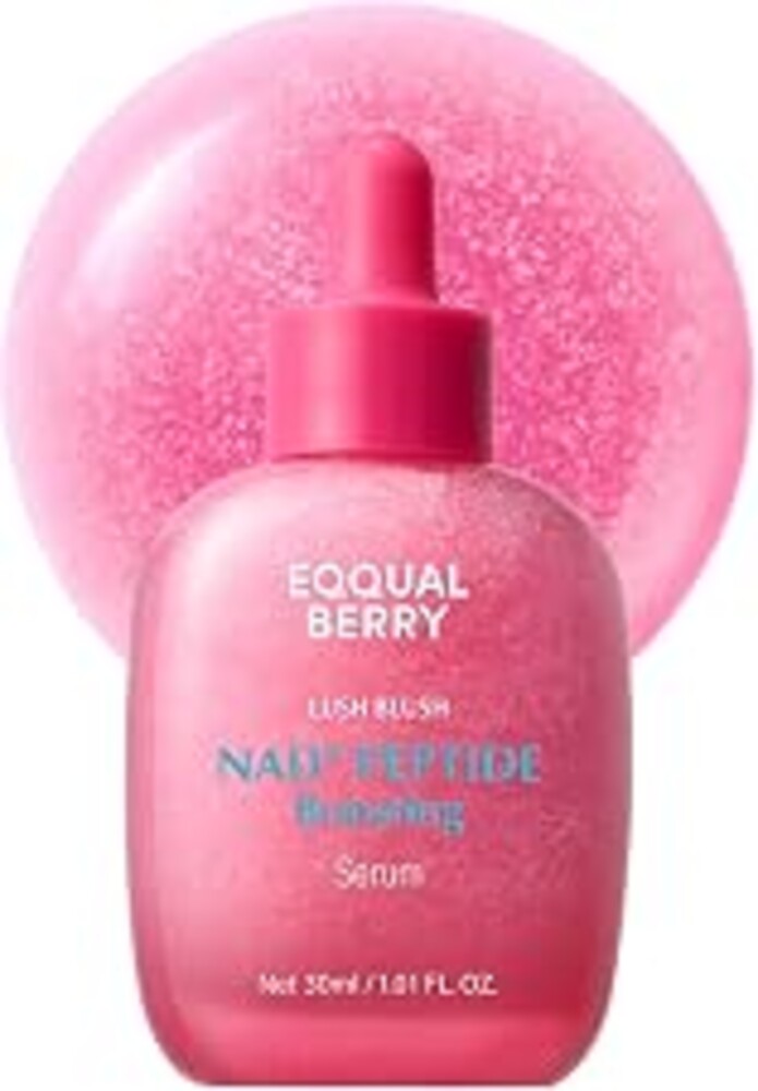 EQQUALBERRY NAD+ Peptide Boosting Serum | 14 Peptide Serum for Face, Neck & Body | Vegan Collagen & Pink Serum for Anti-Aging, Firming & Lifting | Korean Skincare (1.01 oz / 30ml)