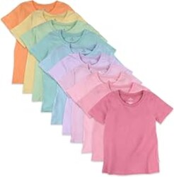 HonestBaby Baby Toddler & Kids' 100% Organic Cotton Short Sleeve T-Shirts (10-Pack)