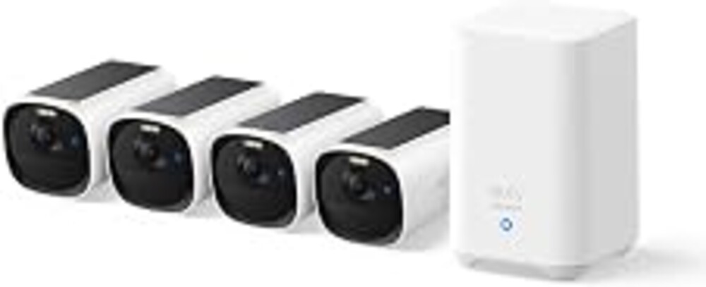 eufy Security eufyCam E40 4-Cam Kit, 2K MaxColor Night Vision，Built-in 16GB | Solar Security Camera, Integrated Solar Panel, Local Storage, No Monthly Fee, Easy Set-up, IP66，Advanced PIR and AI Detection
