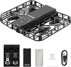 HOVERAir X1 Drone with Camera, Follow-me Drone with Self-Flying Mode | Foldable Mini Drone with HDR Video Capture, Palm Takeoff, Intelligent Flight Paths, Hands-Free Control Black (Combo)